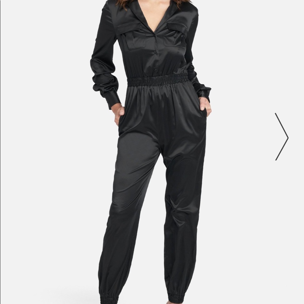 Bebe Black Long Sleeve Jumpsuit SIZE:4